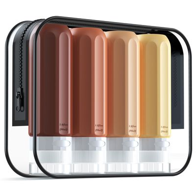 Travel Bottles for Toiletries, Tsa Approved 3.4oz Travel Size, BPA Free, Leak Proof, Refillable Liquid Silicone Containers - Squeezable Travel Accessories for Shampoo, Conditioner, Lotion - 4 Pack