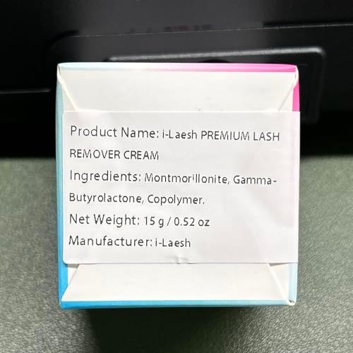 i-Laesh Eyelash Extension Remover Cream, 15g  0.52 oz, Glue Remover, Fast Lash Adhesive Dissolution, Sensitive Skin, Low Irritation, for Professional Only
