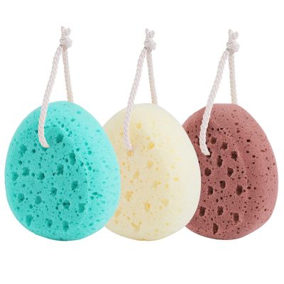 KECUCO 3 Pcs Bath Sponge for Women, Men, Teenager, Body Wash Sponges Loofah Body Scrubber, 3 Colors &amp; Large Size Shower Pouf Cleaning Loofahs for Shower Exfoliating