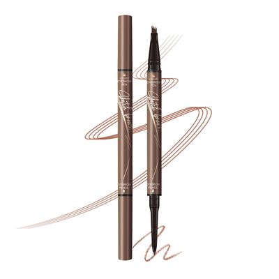 Music Flower eyebrow pencil,Dual-Ended Microfilling Eyebrow Pen, Liquid Eyebrow Pen with 4 Micro Brush-Tip Applicator &amp; Brow Defining Eyebrow Pencil with Precision Tip (Brown)