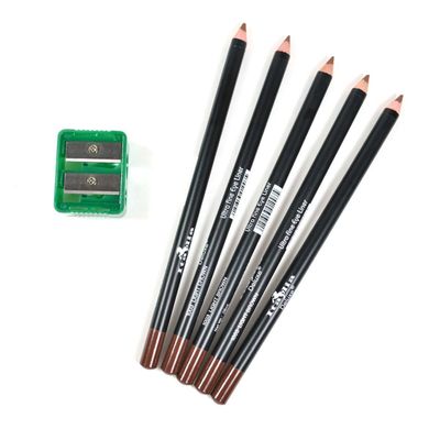 Aolbic 5 LIGHT BROWN ITALIA EYE LIP LINER PENCIL 1003 SET  FREE SHARPENER &amp; Free ZipBag