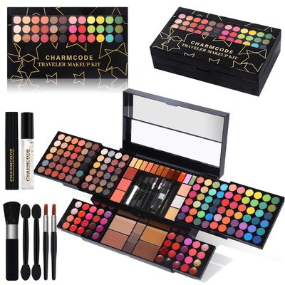 Professional All in One Makeup Kit for Women Full Kit,186 Colors Make Up Palette Valentine&#39;s Day Gift Set, Including Eyeshadow,Lip Gloss,Concealer,Highlighter,Contour,Brow Powder,Mascara,Blush &amp; Brush