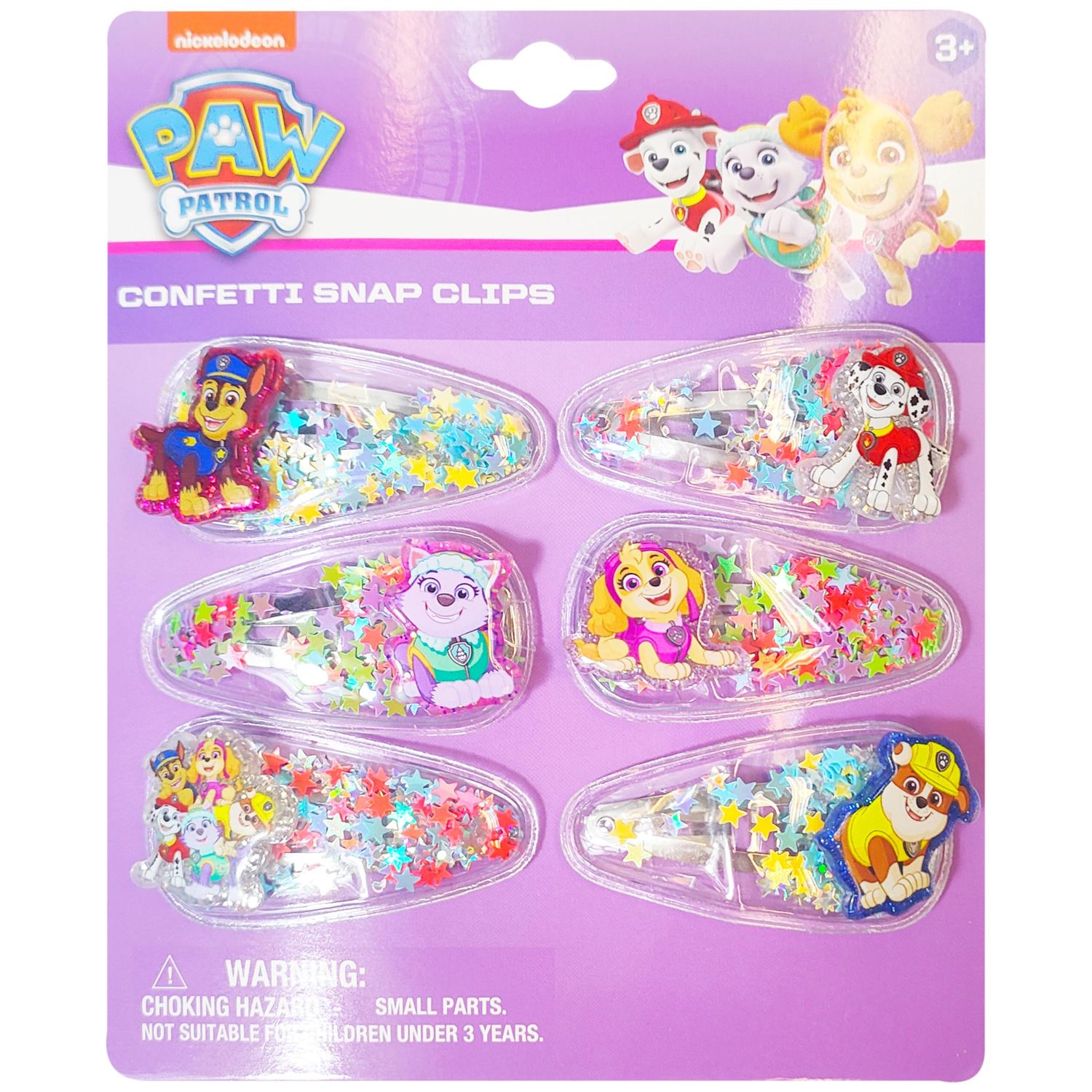 LUV HER 6pc Cute Hair Clips For Girls with Favorite Character Charms, Magical Confetti Hair Clips for Kids, Toddler Hair Accessories, Ages 3