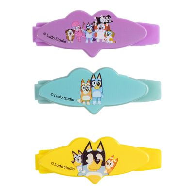 Luv Her Bluey Girls 20 Piece Accessory Set with 3 Barrettes, 4 Snap Hair Clips, 5 Elastics and 8 Terry Ponies- Ages 3