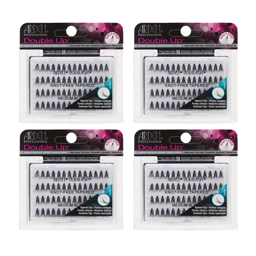 Ardell False Eyelashes Double Up Soft Touch Knot-Free Medium Black 4 Pack