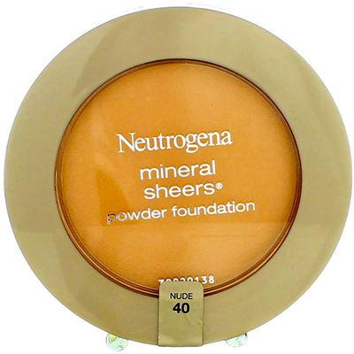 Neutrogena Mineral Sheers Compact Powder Foundation, Lightweight &amp; Oil-Free Mineral Foundation, Fragrance-Free, Nude 40,.34 oz