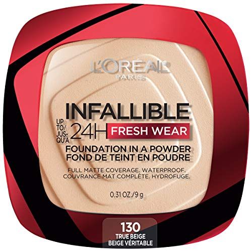 L&#39;Oreal Paris Makeup Infallible Fresh Wear Foundation in a Powder, Up to 24H Wear, Waterproof, True Beige, 0.31 oz.