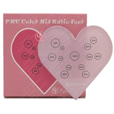 TgoBeauty Pink Eyebrow Color Ratio Tool Acrylic Heart Color Mix Ratio Tool Clear Visual Representation of Mixing Ratios for Eyebrow Lip Permanent Makeup (Pink)