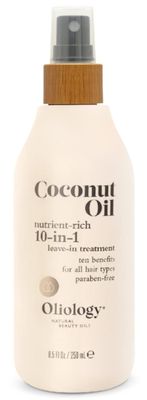 Oliology Coconut Oil 10-in-1 Multipurpose Spray - Leave in Treatment for All Hair Types | Detangles, Controls Frizz, Hydrates &amp; Moisturizes | Made in USA, Cruelty Free &amp; Paraben Free (8.5 oz)