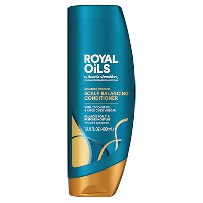 Head &amp; Shoulders Conditioner, Moisture Renewal, Anti Dandruff Treatment and Scalp Care, Royal Oils Collection with Coconut Oil, for Natural and Curly Hair, 13.5 fl oz