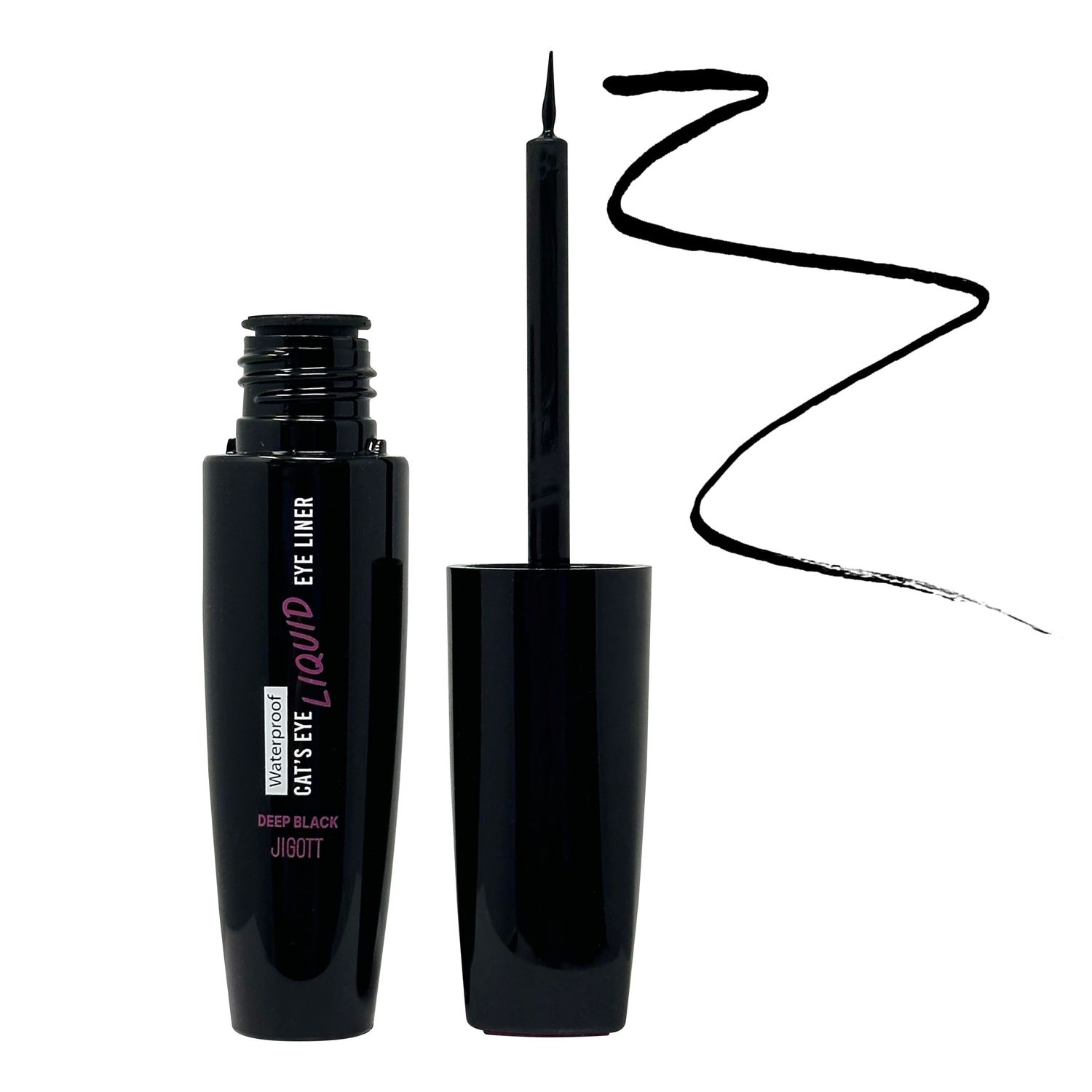 Jigott - Cats Eye Waterproof Liquid Eyeliner (Deep Black), 0.31 OZ9g