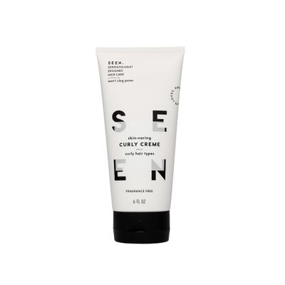 SEEN Curly Creme, Fragrance Free - Non-Comedogenic &amp; Sulfate Free Curl Defining Styling Hair Cream- Anti Frizz- Heat Protectant- Safe for Sensitive Skin
