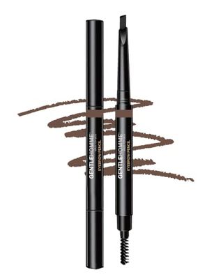 Gentlehomme - Eyebrow Pencil - Mens Brow Pencil - 2-in-1 Brow Brush &amp; Lead Pencil - Shape, Define &amp; Fill In Eyebrows - Ultra-Thin Pencil - Long-Lasting Color - Vegan - Light Brown - 2 Pencils