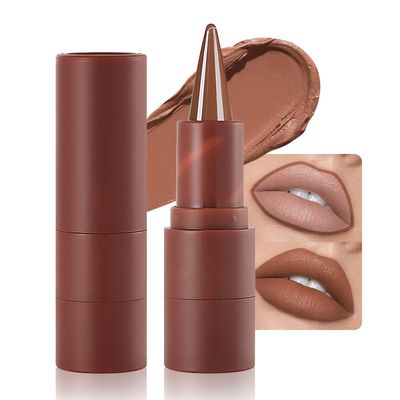 AMY&#39;S DIARY Matte Crayon Lip Liner Lipstick Makeup, Precision Tip Matte Lip Crayon, Longwear Up To 24Hrs,Matt Lip Liner Make Up Smudge-Proof Lip Contour Waterproof for Women (Milk Tea, Regular)