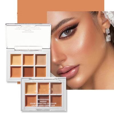 Melemando Color Correcting Concealer Palette 6 Colors Lightweight Smooth Correcting Contour Cream Makeup Palette (Color 03)