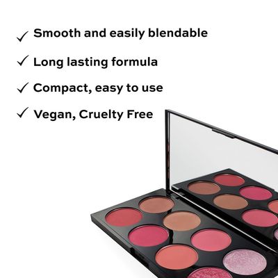 Makeup Revolution Ultra Blush Makeup Palette, Bronzer &amp; Highlighter, Includes 8 Shades, Gluten free, Vegan &amp; Cruelty Free, Sugar &amp; Spice, 13g