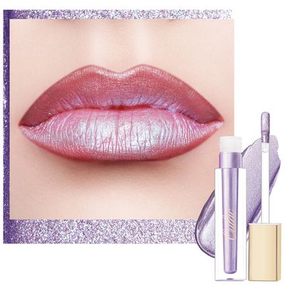 Oulac Violet Purple Lip Gloss Metallic Shine Lipstick for Women, Long Lasting Waterproof, High Impact Lip Color, Smooth Aslo for Eyeshadow 3D Metallic Finish, No Transfer, Vegan, 4.5ml, MD02