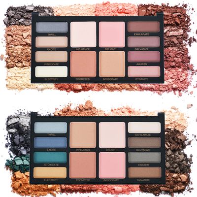 OBLHER B 2Pcs Makeup 8-Earth-Color Eyeshadow Palette Velvet Matte and Fine Pearls Combined with 1 Color Powder 2 Blush 1 Micro Coffee Face Highlighter Powder a Combination of Cold and Warm Colors