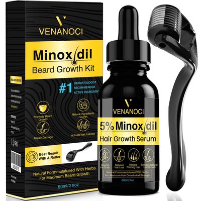 5% Minoxidil for Men Hair Growth Oil Hair Regrowth Treatment for Scalp Hair Loss &amp; Beard - Hair Growth Serum for Thicker, Longer, Fuller, Healthier Hair