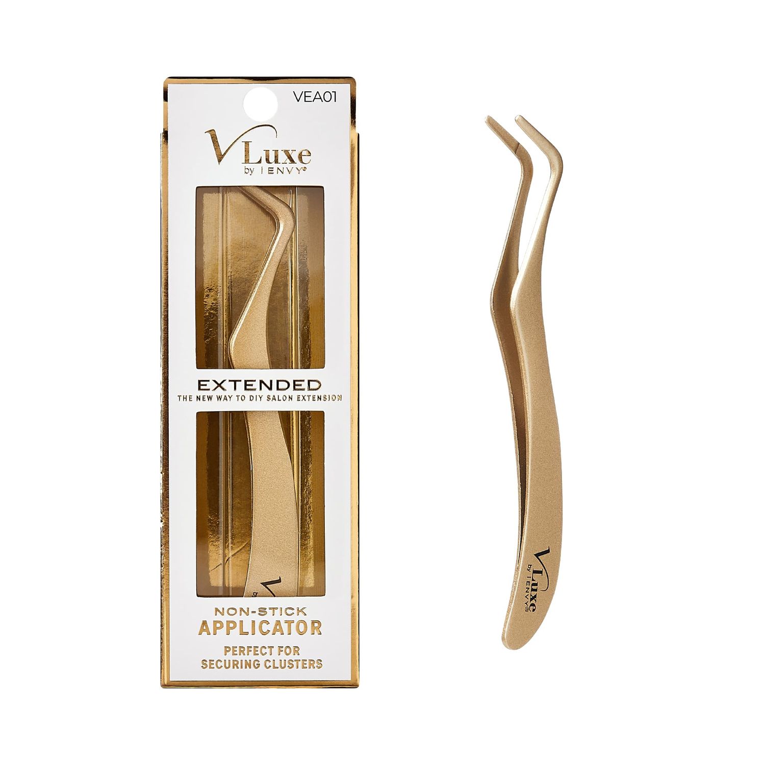 VLuxe Extended Collection Non Stick Lash Applicator Mistake-Proof Artificial Lash Placement - Ergonomically Designed Handle to Easily Build Your Featherlight Synthetic Reusable Eyelash Clusters