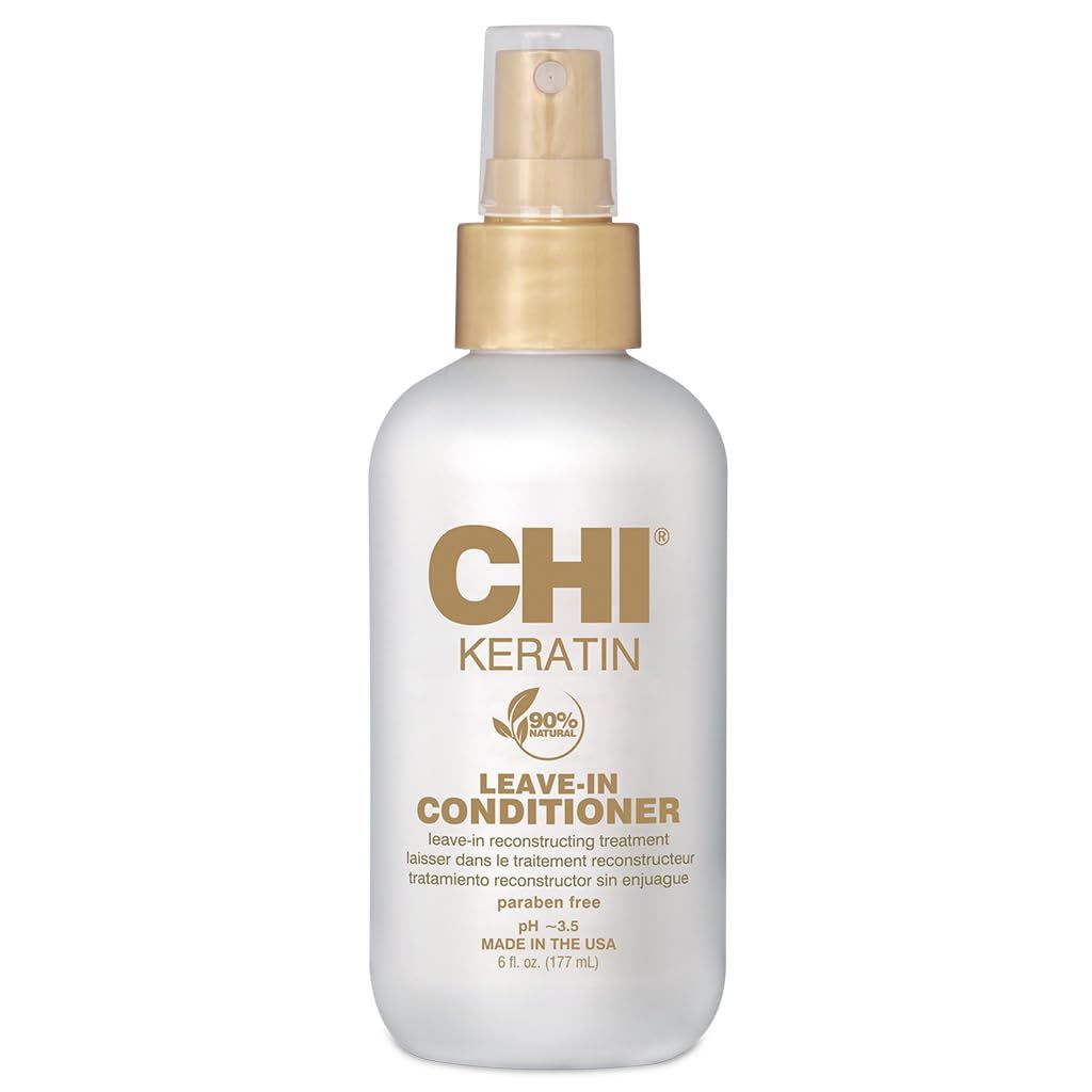 CHI Keratin Leave-in Conditioner, Hydrating Conditioner For Restoring Softness &amp; Preventing Breakage, Great For Daily Use, Sulfate-free, 6 Oz