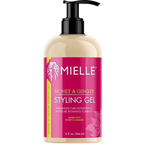 Mielle Organics Honey &amp; Ginger Styling Gel for Enhanced Curl Definition and Moisture Retaining with Aloe for Dry, Curly, Thick, and Frizzy Hair, Non-Sticky, 13 Ounces