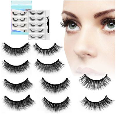 Reusable Self Adhesive Eyelashes No Glue or Eyeliner Needed, Easy To Apply, StableNon-slip False Lashes, Natural Look (5 Pairs)