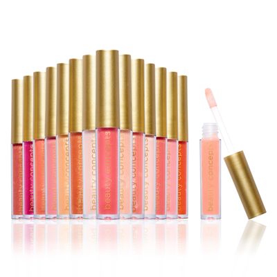 Nicole Miller New York Beauty Concept 15-Piece Lip Gloss Set - Luminous Shades Lip Gloss Set - Beauty in Clear Bottles, 0.07 Fl oz Each