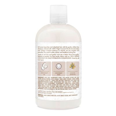 SheaMoisture Daily Hydration Shampoo 100% Virgin Coconut Oil for All Hair Types Sulfate-Free 13 oz
