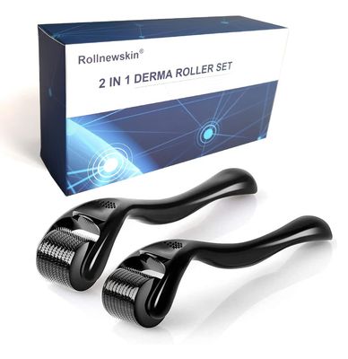 Rollnewskin 2 Pack Derma Roller Microneedle with 540 Titanium - Micro Needles Tool