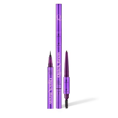 THE QUICK FLICK Quick Brow 2-in-1 Eyebrow Pencil with Liner &amp; Built-in Brush Spoolie - Vegan, Cruelty-Free, &amp; Water-Resistant Brow Shading - Defining Brow Pencil with Hair Like Strokes (Dark)