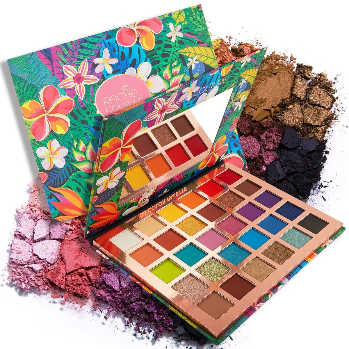 Rachel Couture Makeup Palette with Natural Ingredients &amp; Pure Pigments | Vegan &amp; Cruelty-Free | Infused with Natural Botanical Extracts - 30 Colors - Woodstock