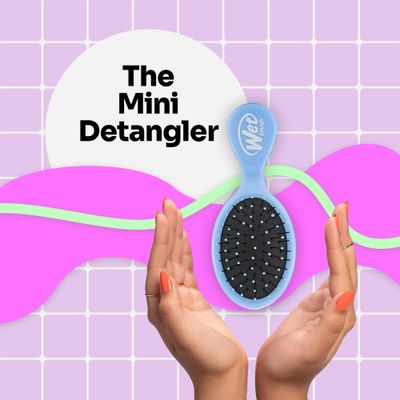 Wet Brush Squirt Detangling Brush, Sky - Mini Detangler Brush, No Tangle Ultra-Soft IntelliFlex Bristles, Wet & Dry Styling Hair Brush for Women & Men, All Hair Types