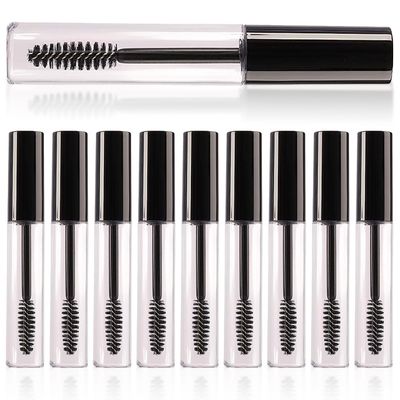 Coobbar 10ml 10pcs Empty Eyelashes Mascara Tube Vial Liquid Plastic Bottle Cosmetic Container With Black Cap