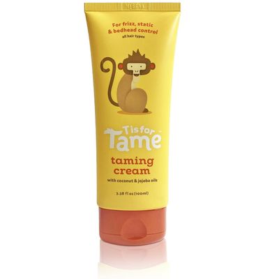 T is for Tame - Hair Taming Cream for Kids, All-Natural for Frizz &amp; Flyaways, Coconut Oil &amp; Jojoba Leave in Cream, Safe for Babies &amp; Toddlers, Not Sticky, Straight or Curly Hair