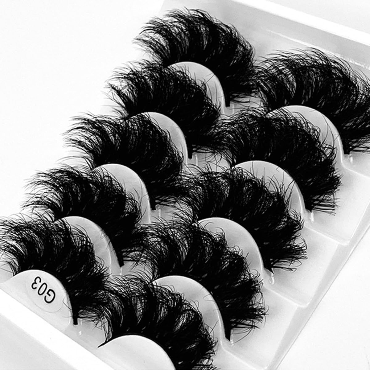 FEITA Fluffy Wispy False Eyelashes 8D Volume Thick Soft Strip Eyelashed Kit Dramatic Faux Mink Natural Fake Eye Lashes 5 Pairs Multi Pack