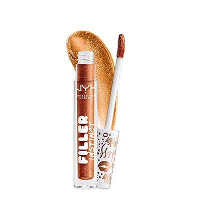 NYX PROFESSIONAL MAKEUP Filler Instinct Plumping Lip Polish, Lip Plumper Gloss - New Money (Copper Gold)
