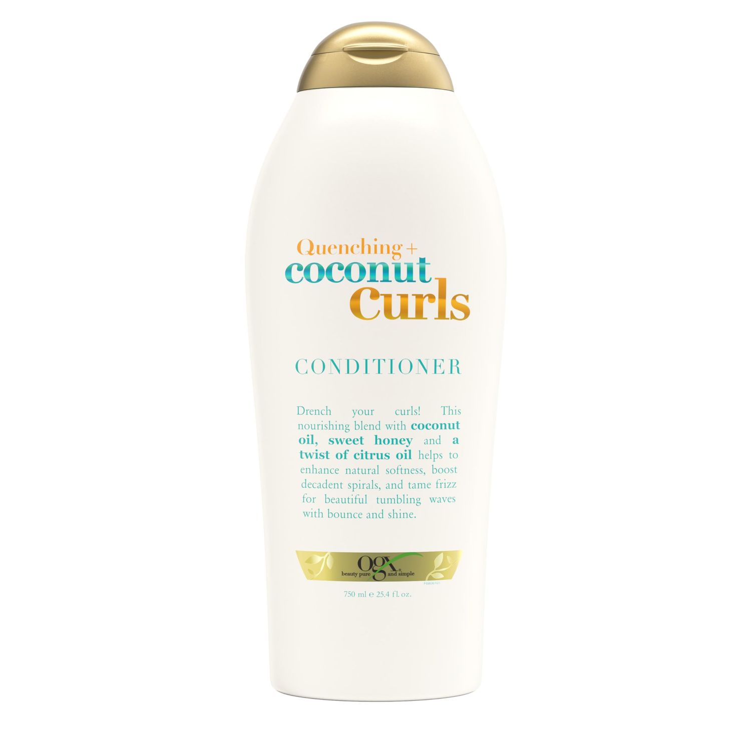 OGX Quenching  Coconut Curls, Moisturizing Conditioner for Curly Hair, Detangling, Curl Enhancing, 25.4 fl oz