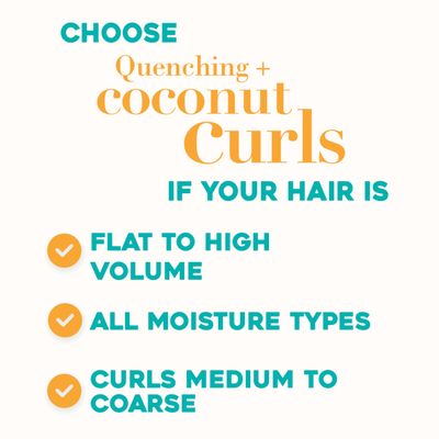 OGX Quenching  Coconut Curls, Moisturizing Conditioner for Curly Hair, Detangling, Curl Enhancing, 25.4 fl oz