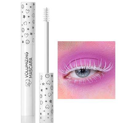 White Mascara Volume and Length Waterproof Mascara Hypoallergenic Smudge-proof Liquid Lash Extensions Mascara Lightweight Curling Defining Long-wearing Makeup No Clumping (04#)