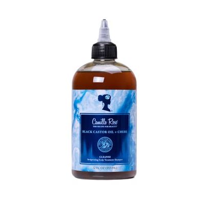 Camille Rose Black Castor Oil &amp; Chebe Hair Cleanse, Invigorating Scalp Treatment Shampoo to Strengthen, Shine, and Moisturize, for all Hair Types, 12 fl oz