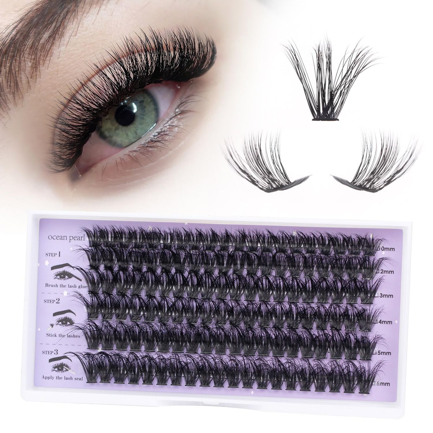 Cluster Lashes 120 Pcs Individual Lashes 10-16mm Length Mix DIY Eyelash Extensions Reusable Soft Natural False Eyelashes Super Thin Band Lash Clusters for Makeup Lash Extensions at Home- 60D