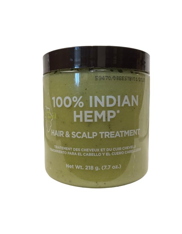 Kuza 100% Indian Hemp Hair And Scalp Treatment,7.7oz Jar, Formulated for Textured Hair, Blend of Fine Oils &amp; Natural Herbs, Protects and Strengthens, No Sulfates or Mineral Oil
