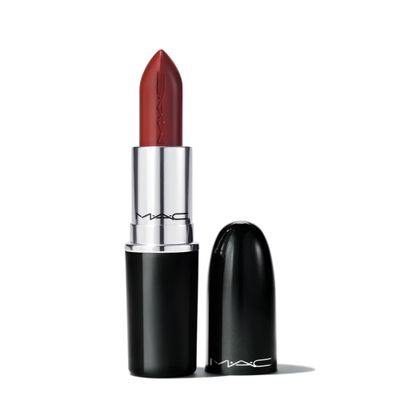 MAC Lustreglass lipstick sheer shine PDA (bricky red)