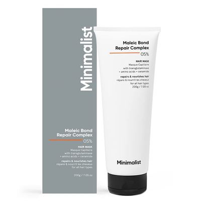 Minimalist Hair Mask for Damaged Hair &amp; Frizzy Hair | After Shampoo | Maleic Bond Repair Complex 5% | Transglutaminase, Amino Acids &amp; Ceramides | For Women &amp; Men | 7.05 Oz200 gm