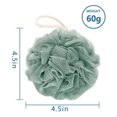 Awontar Bath Loofah Sponge, 60G Shower Loofah Exfoliating Body Scrubber Sponge, 4 Count Bath Mesh Pouf Ball for Women and Men (Light Color)