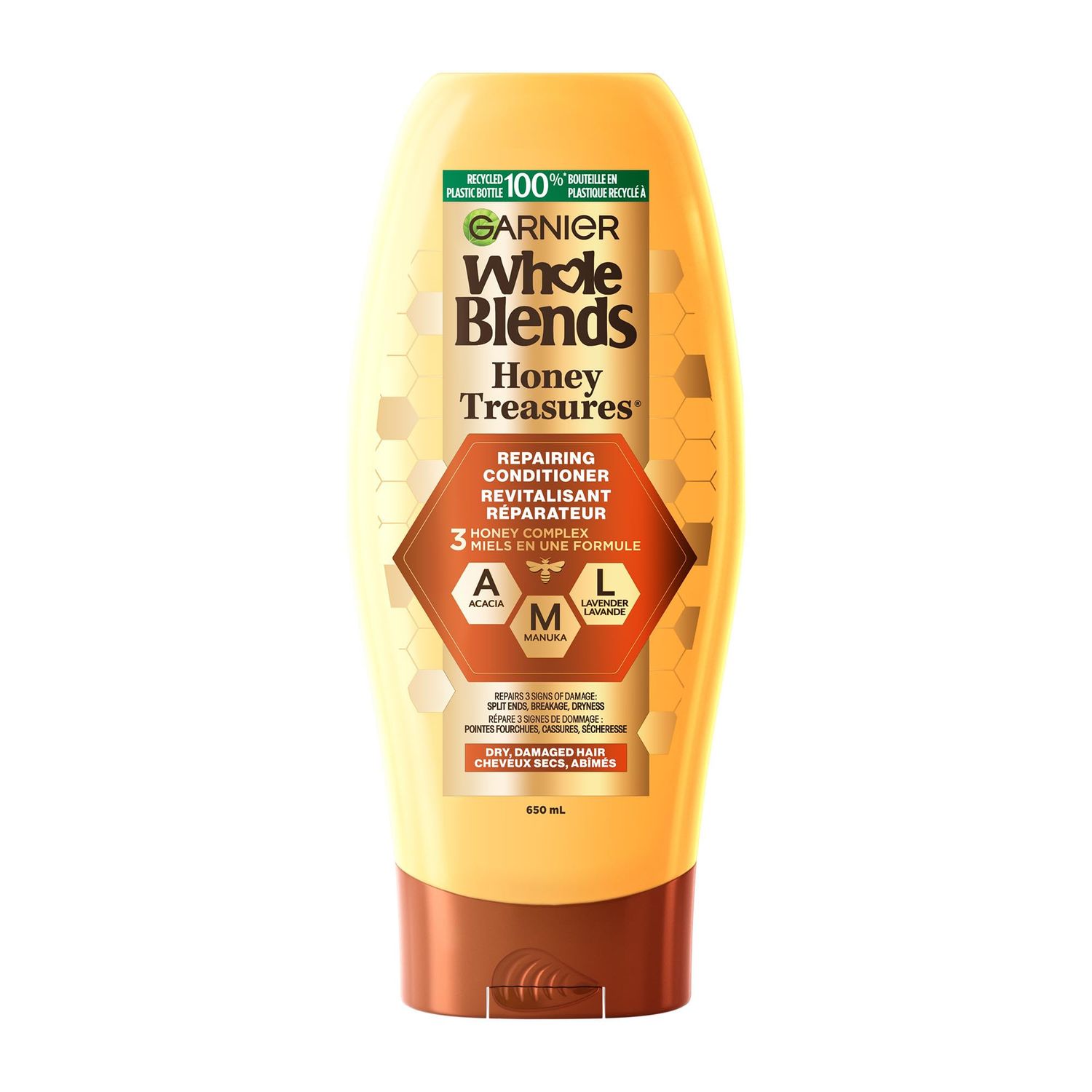 Garnier Whole Blends Repairing Conditioner Honey Treasures, Damaged Hair, 22 fl oz.