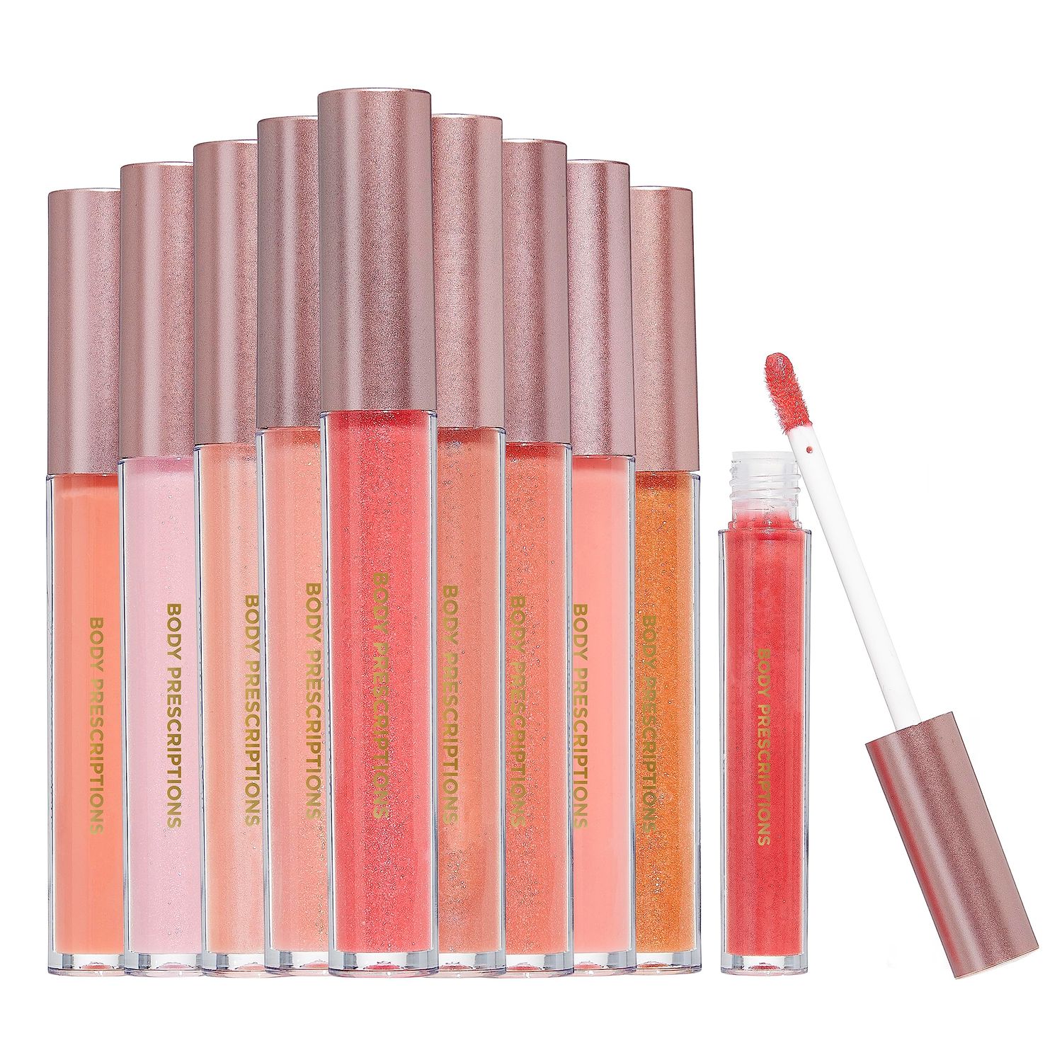 Body Prescriptions Lip Gloss Collection | 10 Shades Complete Lip Makeup Set, Liquid, 2 ML Each Tube