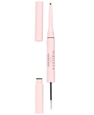 Wander Beauty Upgraded Brow Pencil &amp; Eye Brow Gel - Medium Brown - 2 in 1 Eye Brow Makeup With Castor Oil, Peptides &amp; Panthenol - Two-Sided Brow Filler, Definer, &amp; Lifter for Fuller Brows - 0.05 fl oz