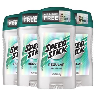 Speed Stick Men&#39;s Deodorant, Regular, 3 Ounce, 4 Pack